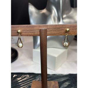 SOLD! 14l yellow gold pearl dangle earrings